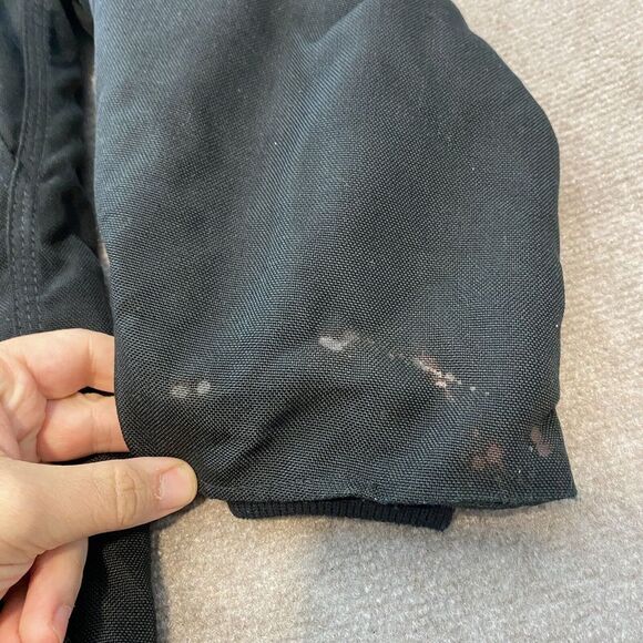 vtg Carhartt Traditional Jacket Chore Coat Mens 2XL Black Quilted USA Distressed - Picture 6 of 16